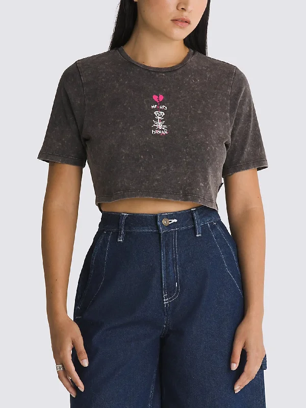 Heartbreaker Crop II T-Shirt Mesh Blend Leather Blend Suede Blend