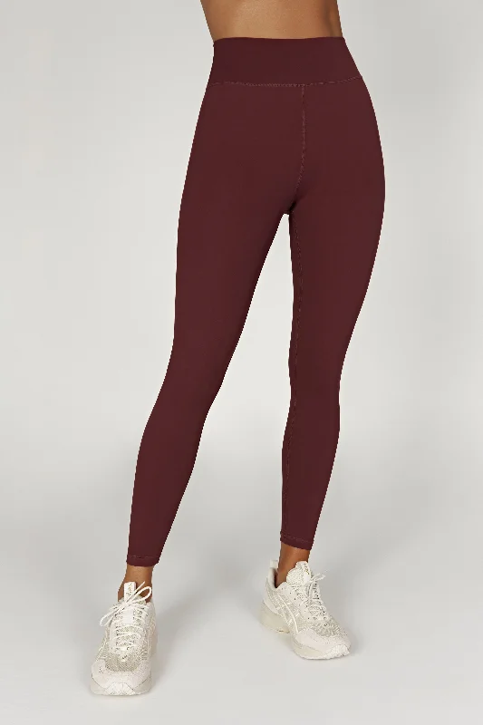 Venus V Back Leggings - Mahogany Cozy Reflective Detail Leggings