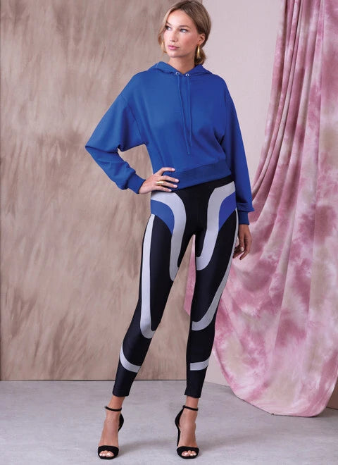 Vogue Knit Tops and Leggings V1945 Stylish Patterned Active Leggings