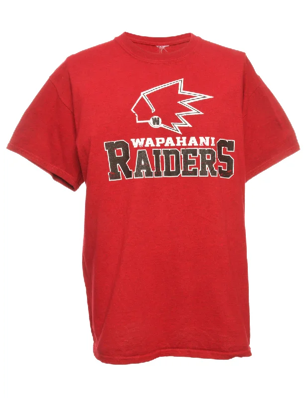 Wapahani Raiders Red Sports T-shirt - L Cotton Fabric Linen Fabric Terry Fabric