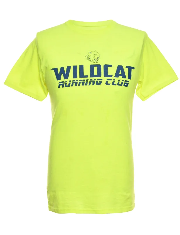Wildcats Lime Green Sports T-shirt - M Mesh Canvas Denim