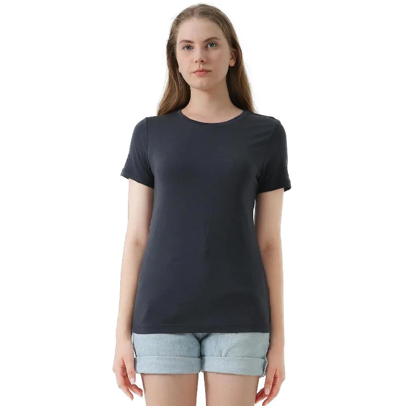 Women’s 100% Merino Wool T-Shirt Charcoal - MT02 Spandex Blend Rayon Blend Denim Blend