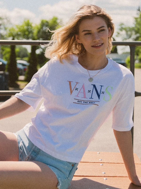 VANS BURN SLOW EMBROIDERED LOGO T-SHIRT - CLEARANCE Mesh Fabric Canvas Fabric Denim Fabric