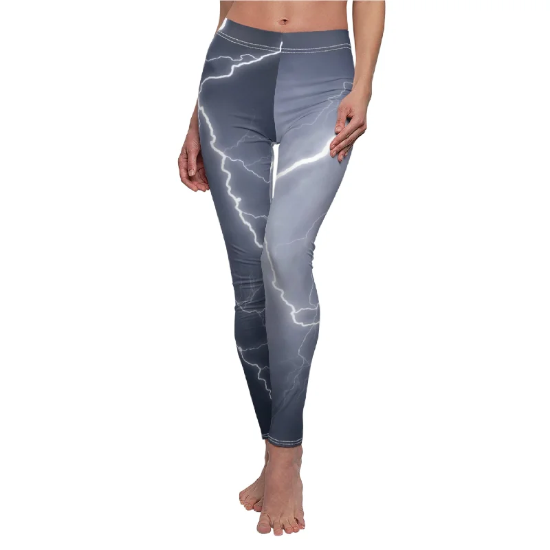 Women's Cut & Sew Casual Leggings, Thunder Design Legging Comfortable Bootcut Workout Leggings