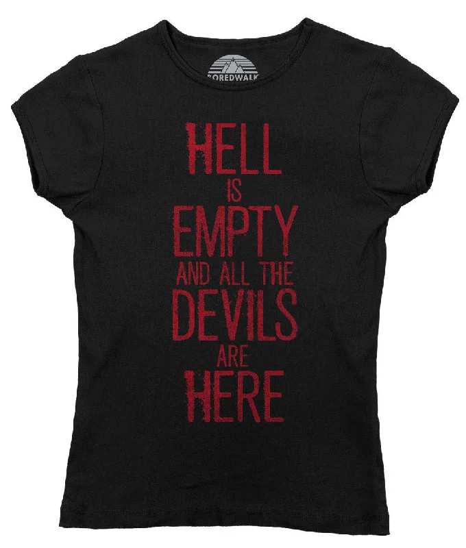 Women's Hell is Empty and All the Devils are Here Shakespeare T-Shirt Seamless Knitted Crochet