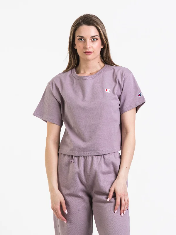 CHAMPION HERITAGE CROP T-SHIRT - CLEARANCE Cashmere Blend Cotton Blend Poly Blend