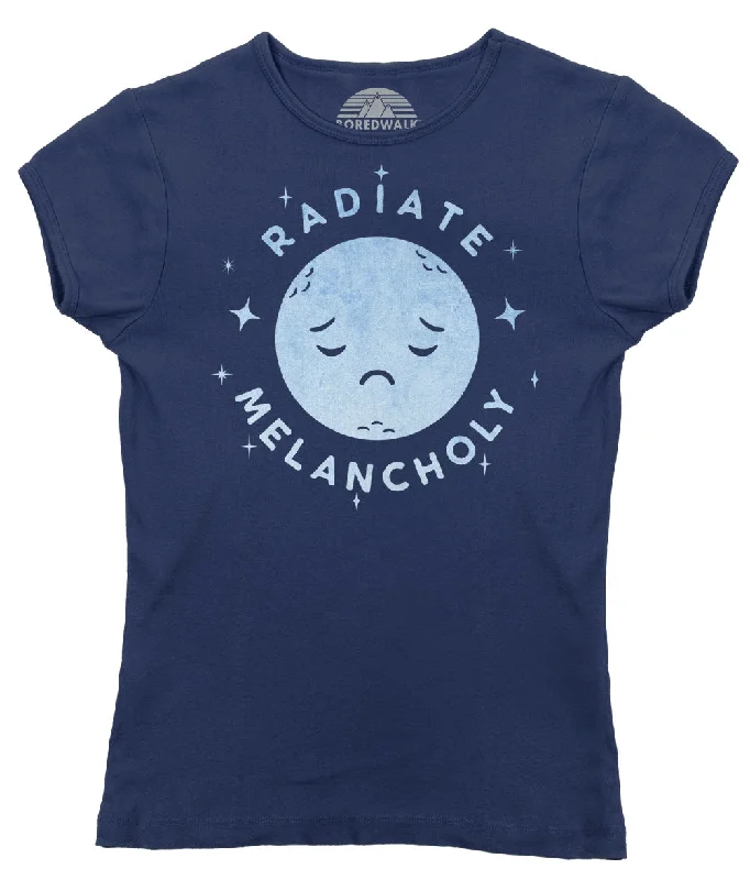 Women's Radiate Melancholy T-Shirt Hooded Caped Shawl Collar