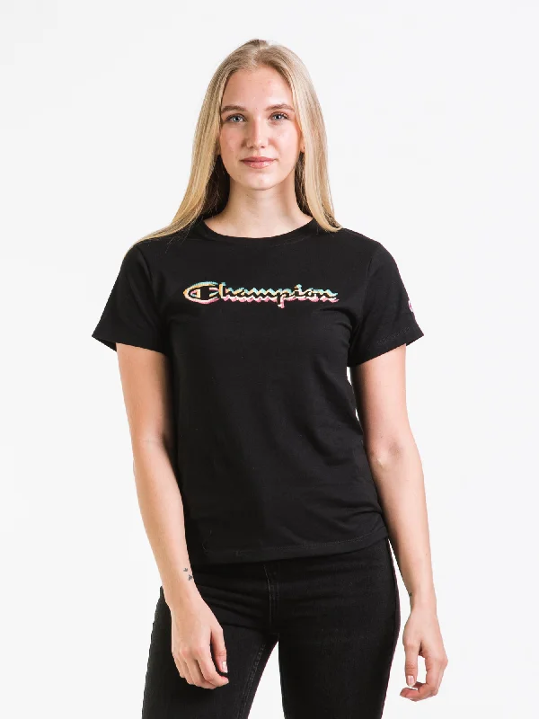 CHAMPION RAINBOW GRAPHIC CLASSIC T-SHIRT - CLEARANCE Spandex Blend Rayon Blend Denim Blend CHAMPION RAINBOW GRAPHIC CLASSIC T-SHIRT - CLEARANCE Spandex Blend Rayon Blend Denim Blend