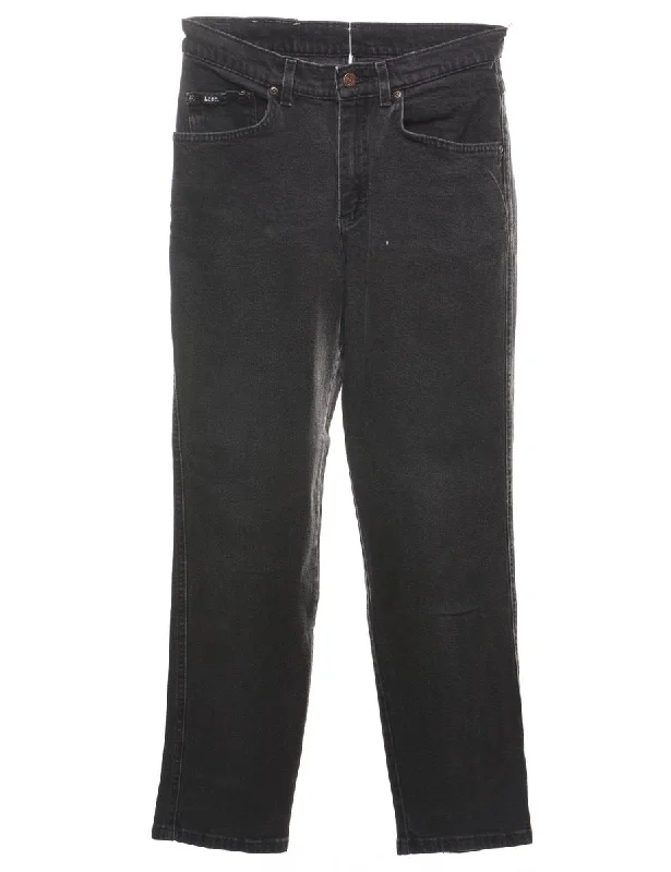 Black Lee High Waist Jeans - W28 L28 Chic Dark-Wash Skinny Jeans