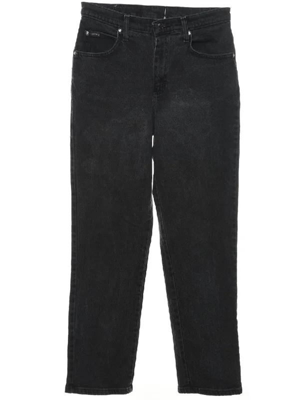 Black Tapered Lee Jeans - W29 L28 Casual Distressed Skinny Jeans