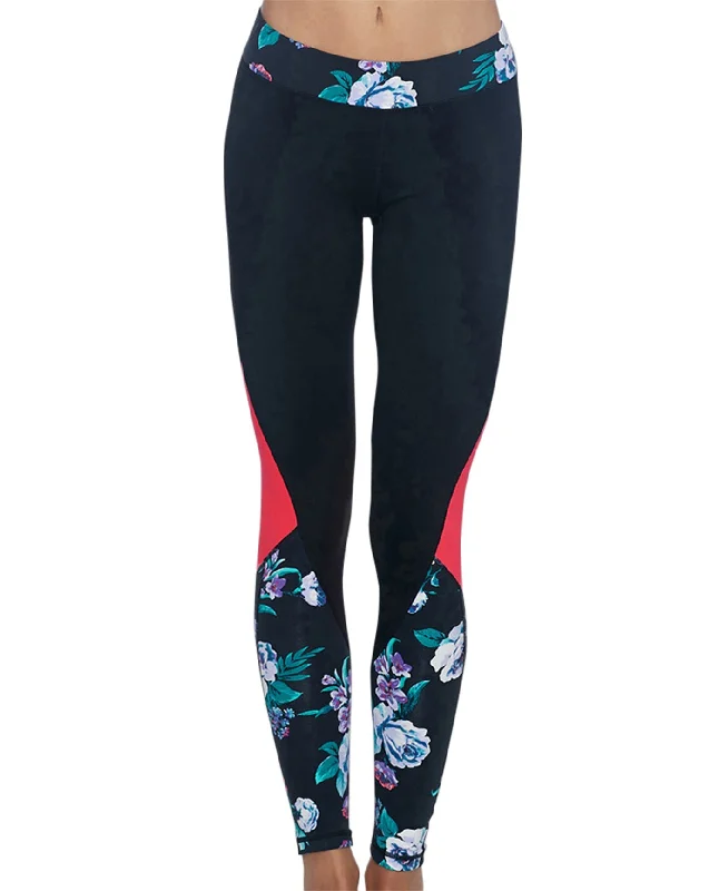 Body Glove Sport Floral Prism Legging Fashionable Leather-Look Leggings