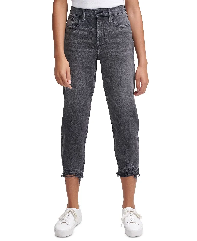 Calvin Klein Jeans High-rise Cropped Straight-leg Jeans Iron Wash Stylish High-Waist Skinny Denim