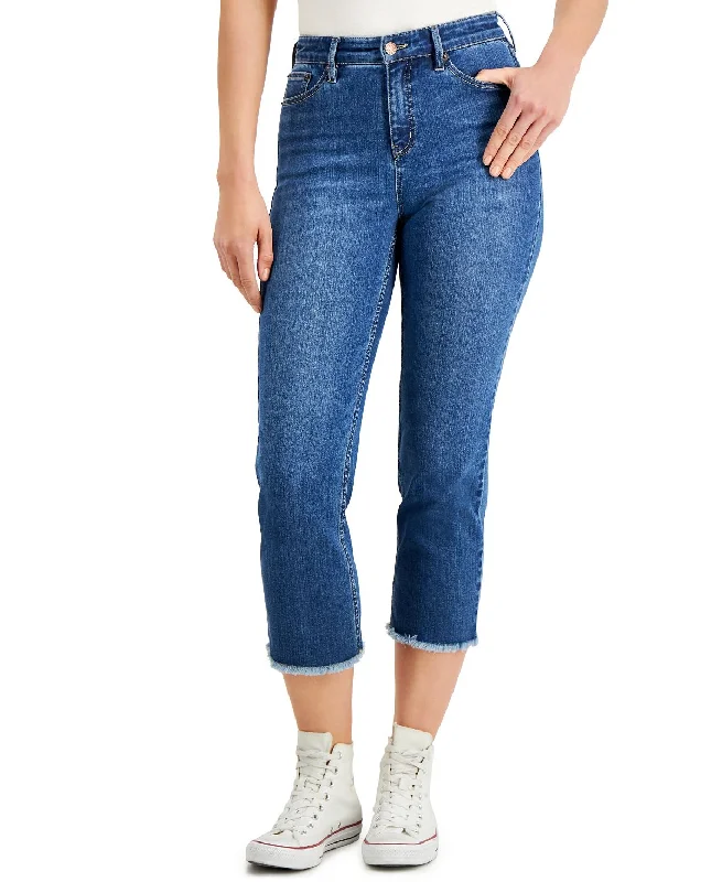 Calvin Klein Jeans High-rise Tummy-control Cropped Jeans Riverside Fashionable White Denim Jeans