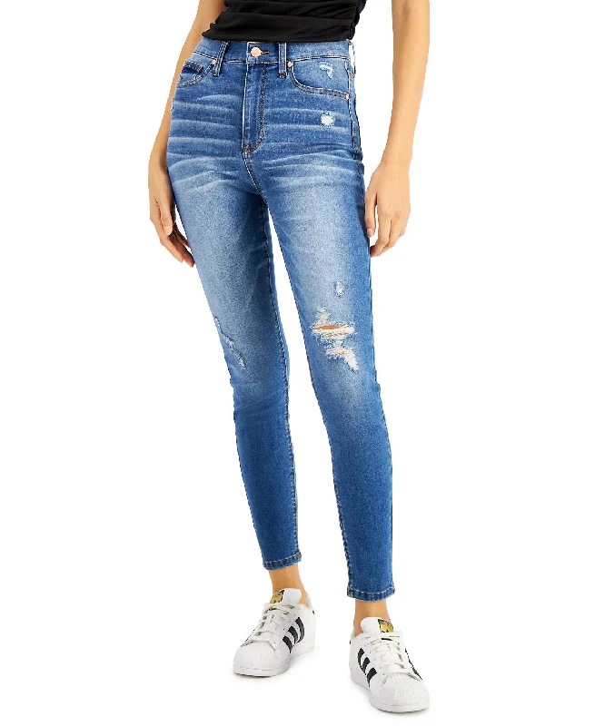 Celebrity Pink High Rise Ripped Skinny Ankle Jeans On The Town Comfortable Mid-Rise Jeans