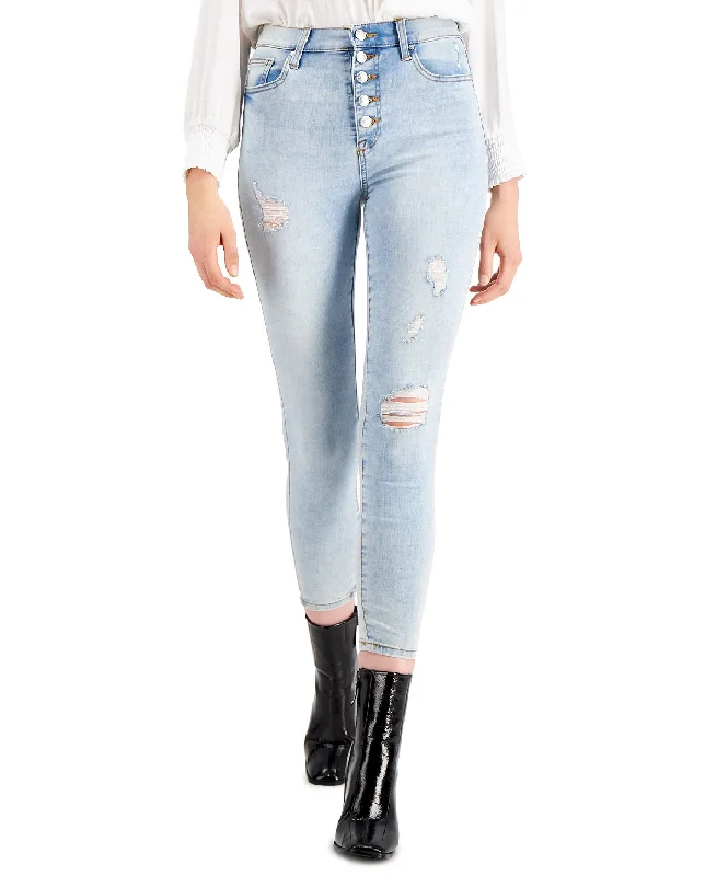 Celebrity Pink Juniors' High Rise Distressed Skinny Jeans Lookout Comfortable Flare Leg Jeans