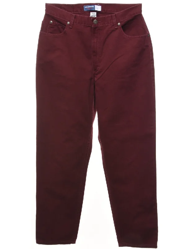 High Waist Burgundy Tapered Jeans - W31 L29 Fashionable Mom Jeans