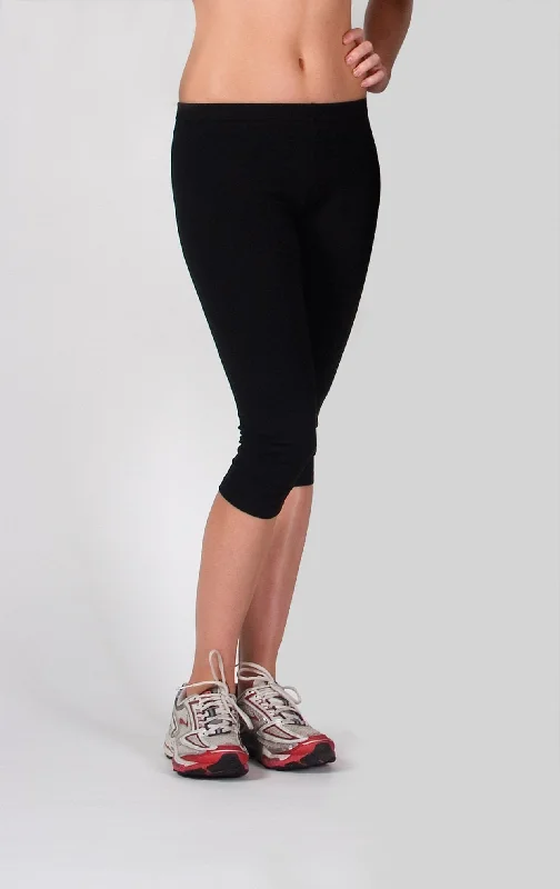 Ladies 3/4 Active Leggings Trendy Faux Suede Leggings