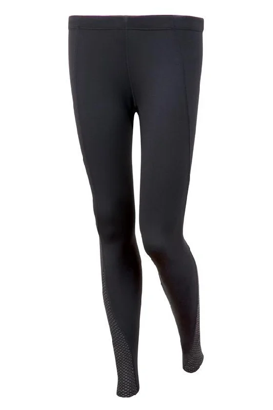 Ladies Ava Full Length Leggings - Black Fashionable Embroidered Detail Leggings