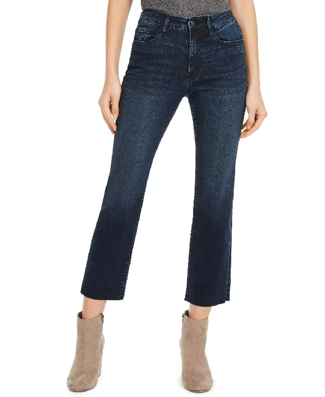 Numero Cropped Mid-rise Jeans Raw Blue Wash Stylish Tapered Fit Jeans