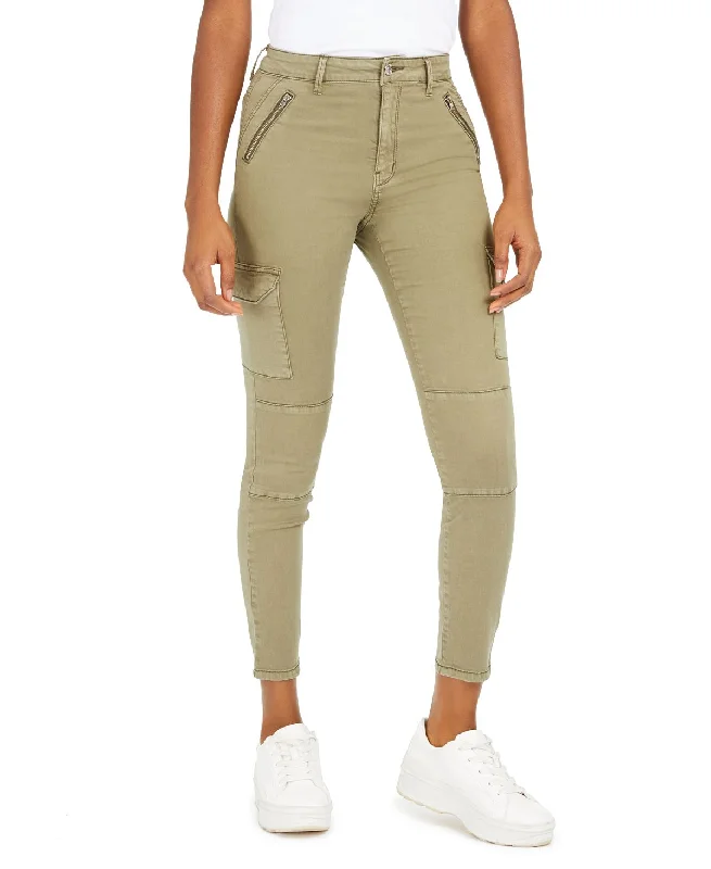 Numero High-rise Cargo Ankle Jeans Olive Chic Rolled Cuff Denim Jeans