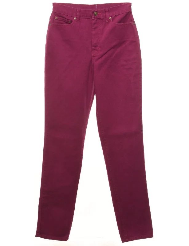 Purple Tapered Jeans - W28 L33 Elegant Wide-Leg Jeans