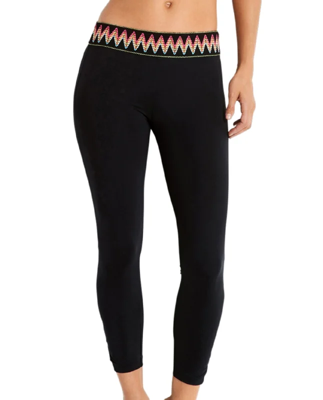 Seafolly Island Vibe Cropped Legging Stylish Side-Stripe Leggings