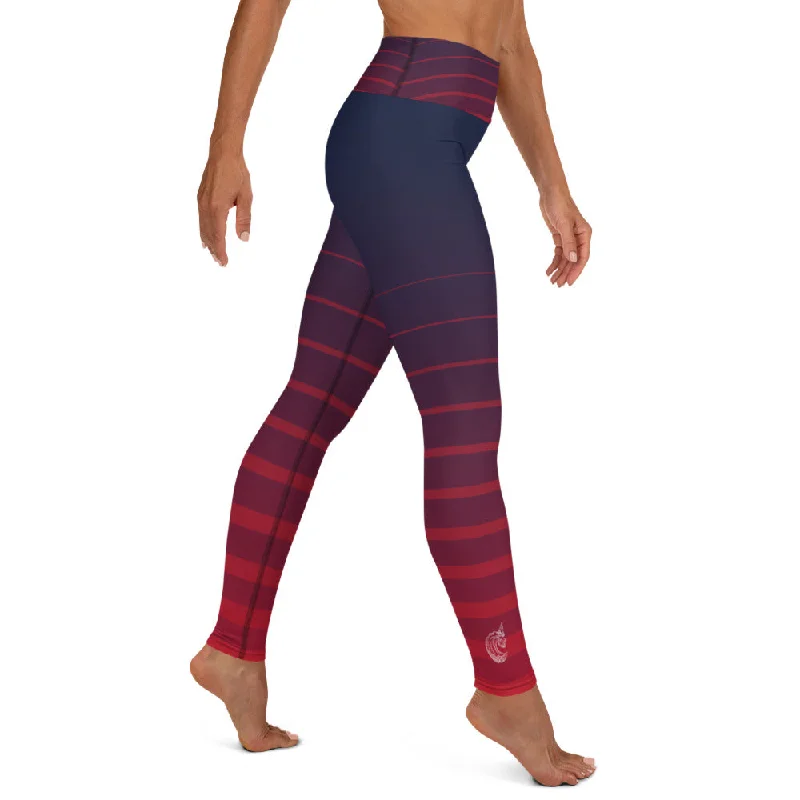 Striped Yoga Leggings Trendy Tie-Dye Leggings