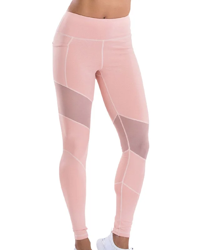 TLF Apparel Prima Blush Mesh Panel Margoux Legging Comfortable Tummy Shaping Leggings