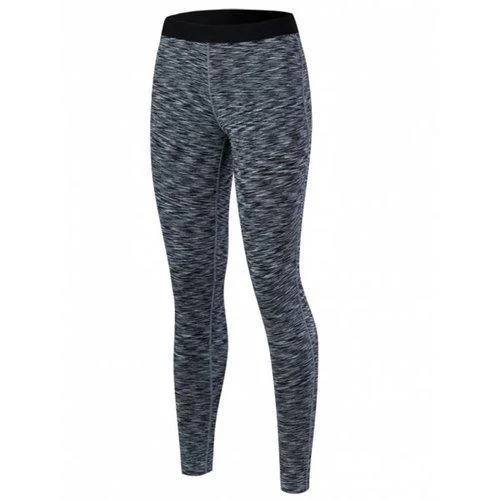 Printed High Waisted Yoga Leggings - Black L Fashionable High-Rise Workout Leggings