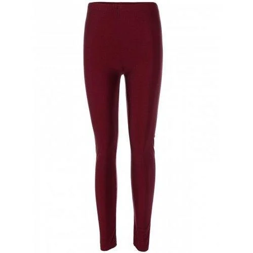 Elastic Waist Stretchy Slimming Leggings - Burgundy One Size Trendy Digital Print Leggings