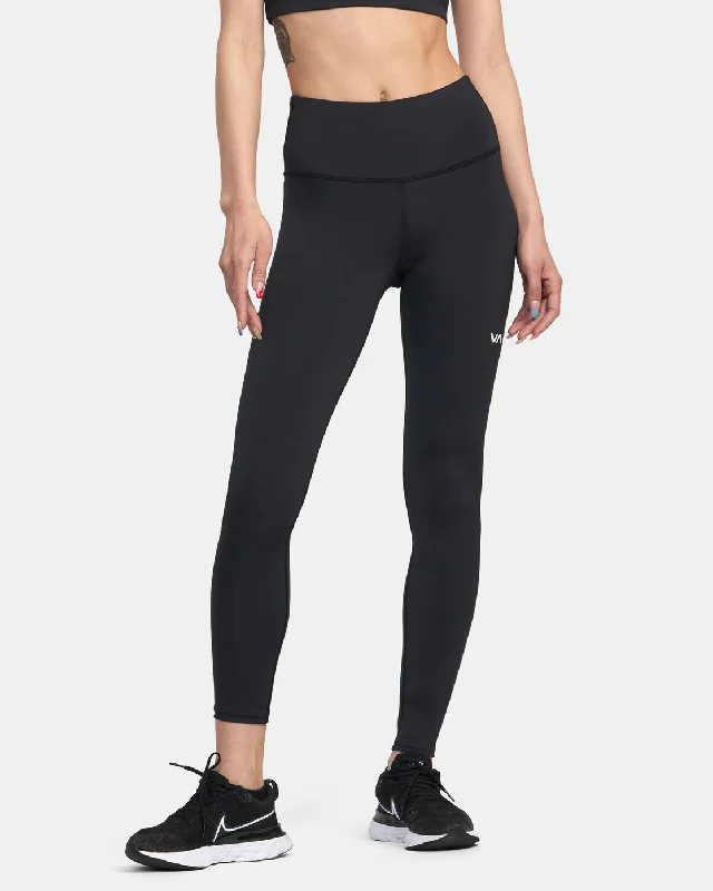 VA Essential Workout Leggings - Black Trendy Leather-Look Workout Leggings