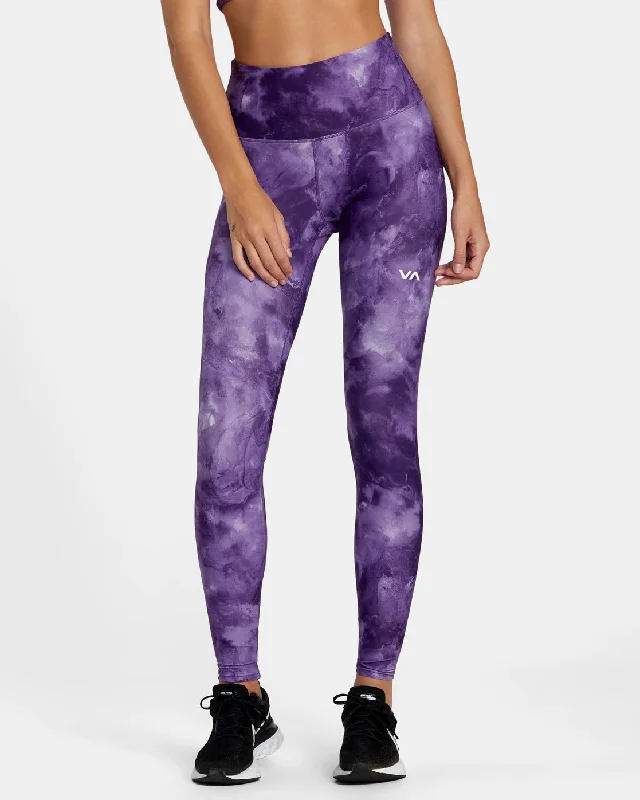 VA Essential Workout Leggings - Grape Tie Dye Cozy Ribbed Leggings