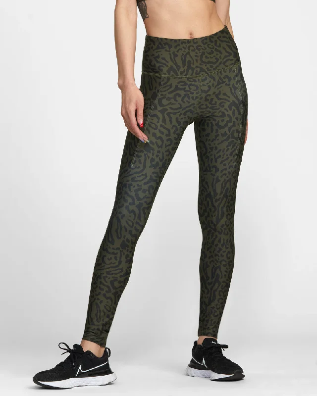 VA Sport Pocket Technical Leggings - Animal Olive Comfortable Plus Size Leggings