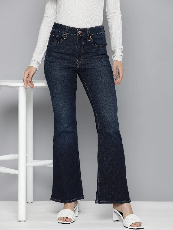 Women's High Rise 721 Skinny Fit Jeans Comfortable Zip-Up Skinny Jeans