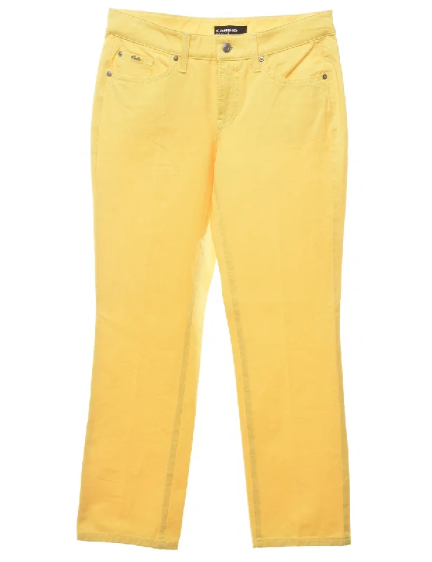 Yellow Tapered Jeans - W30 L29 Trendy Bootcut High-Waisted Jeans