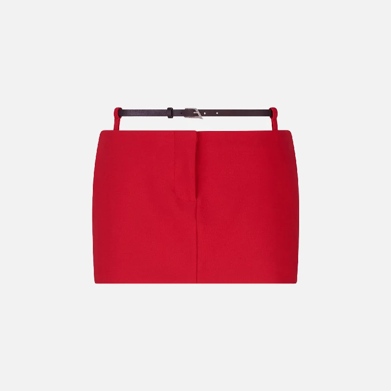 The Attico Mini Skirt - Vibrant Red silk skirt luxurious