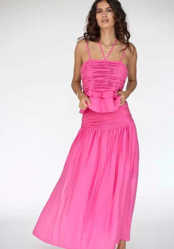 Azalea Strappy Cami & Maxi Skirt Set tiered skirt playful