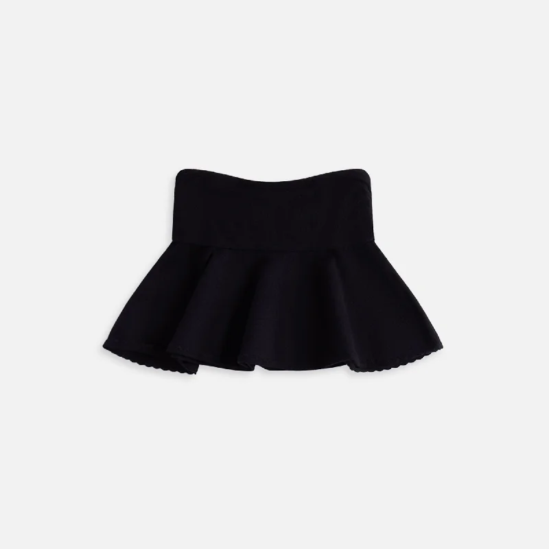 GUIZIO Asmara Mini Skirt - Black silk skirt sleek