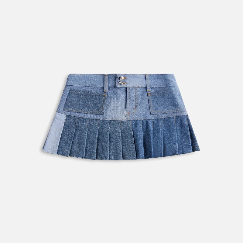 EB Denim Ricci Upcycled Skirt - Vintage Blue chiffon skirt lightweight