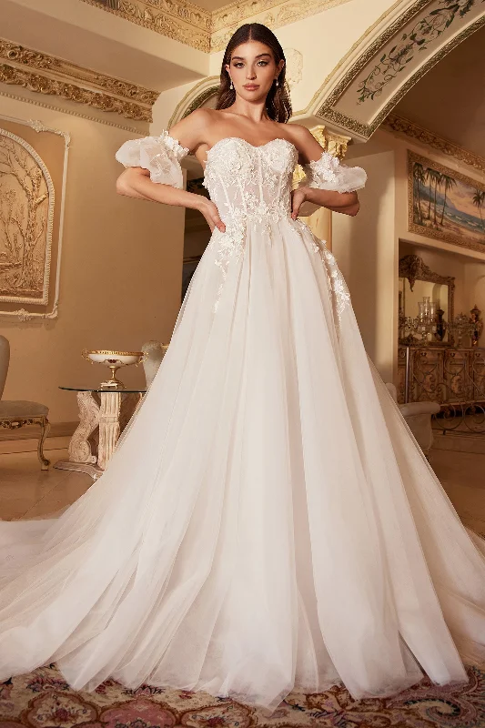 Enchanting Cinderella Divine A1103W: Sheer Corset, Tulle Skirt, and Captivating Train cashmere skirt fine