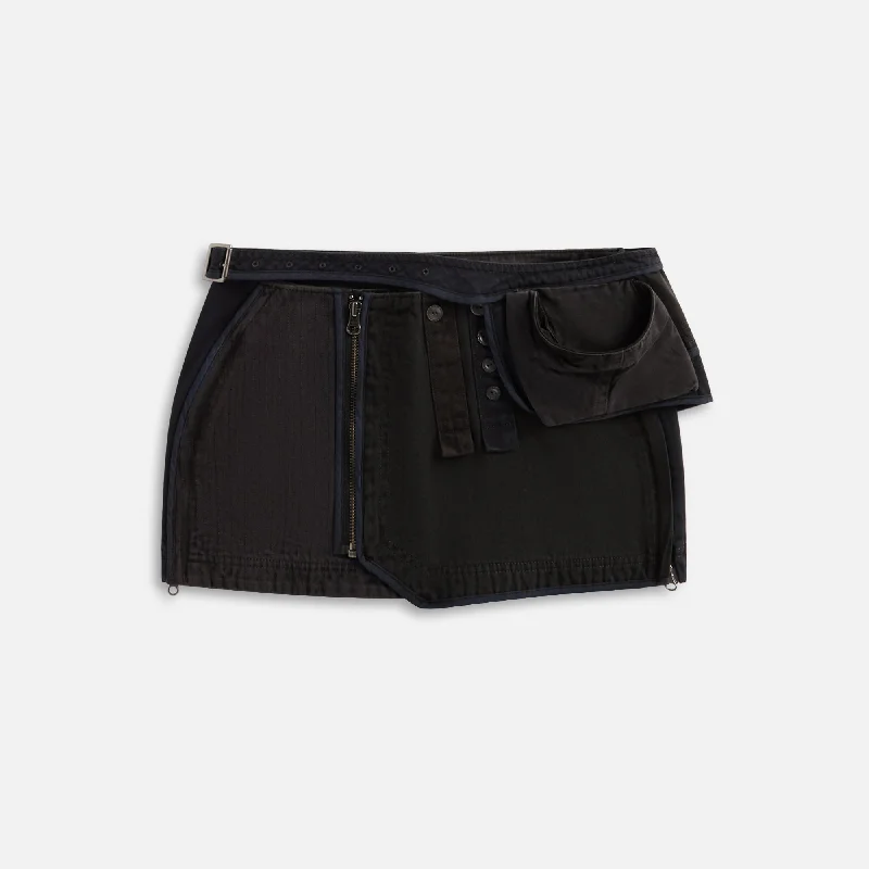 Hyein Seo Patchwork Mini Skirt with Waist Bag - Stone corduroy skirt durable