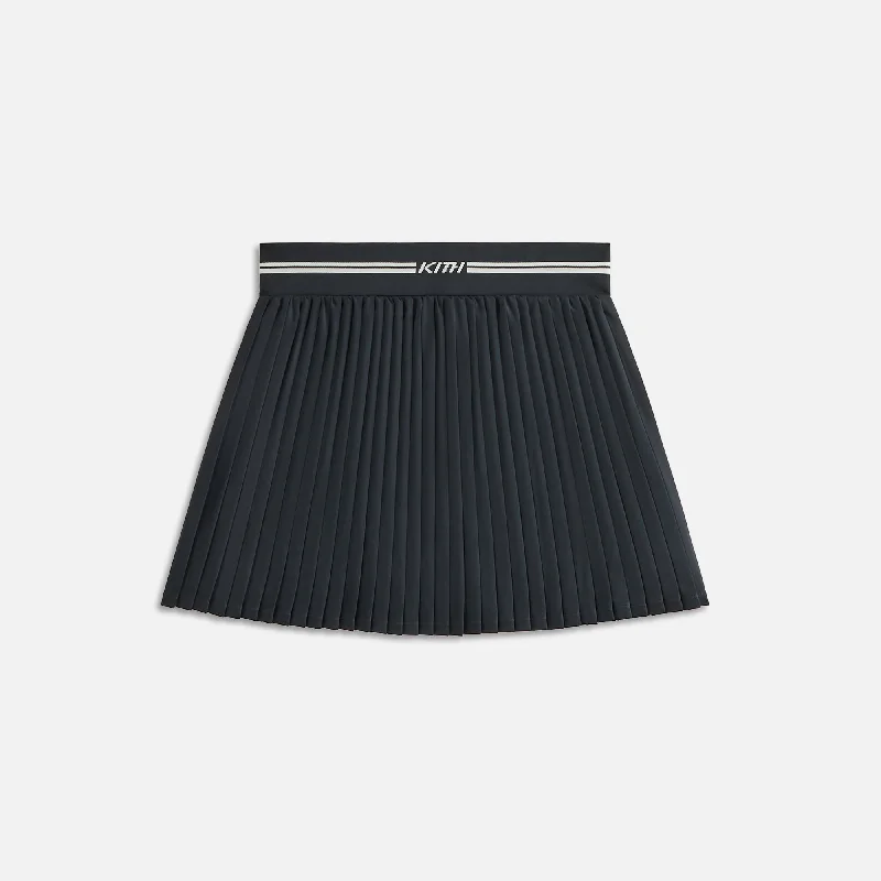 Kith Women Amaya Active Pleated Skirt - Black velvet skirt plush