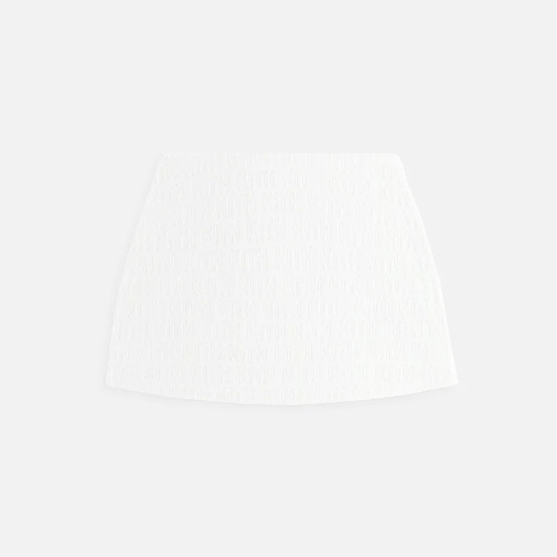 Kith Women Vera Monogram Towel Skirt - White velvet skirt glossy