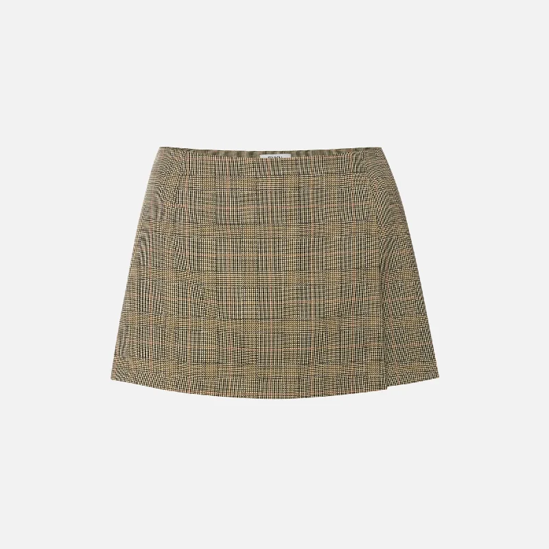 Miaou Micro Skirt - Brown Check tulle skirt dreamy