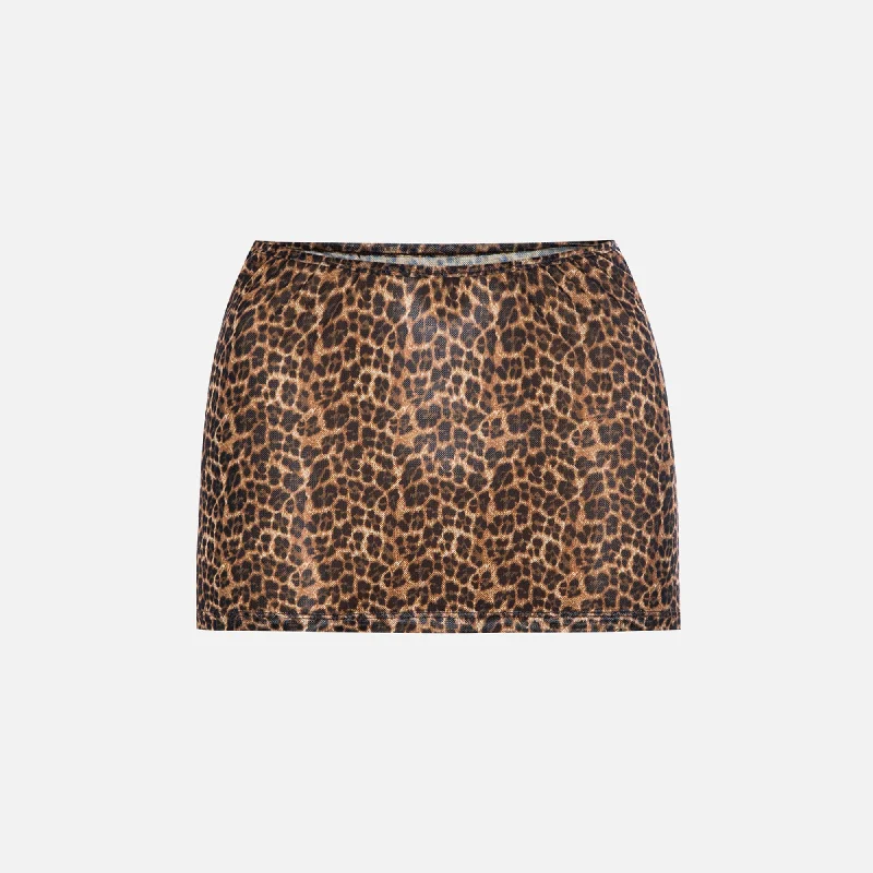 Miaou Elektra Skirt - Leopard velvet skirt luxury