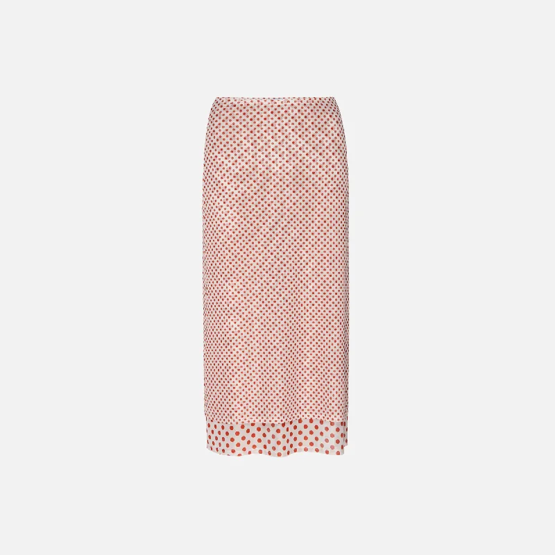 Miaou Maria Polka Dot Skirt - White leather skirt refined