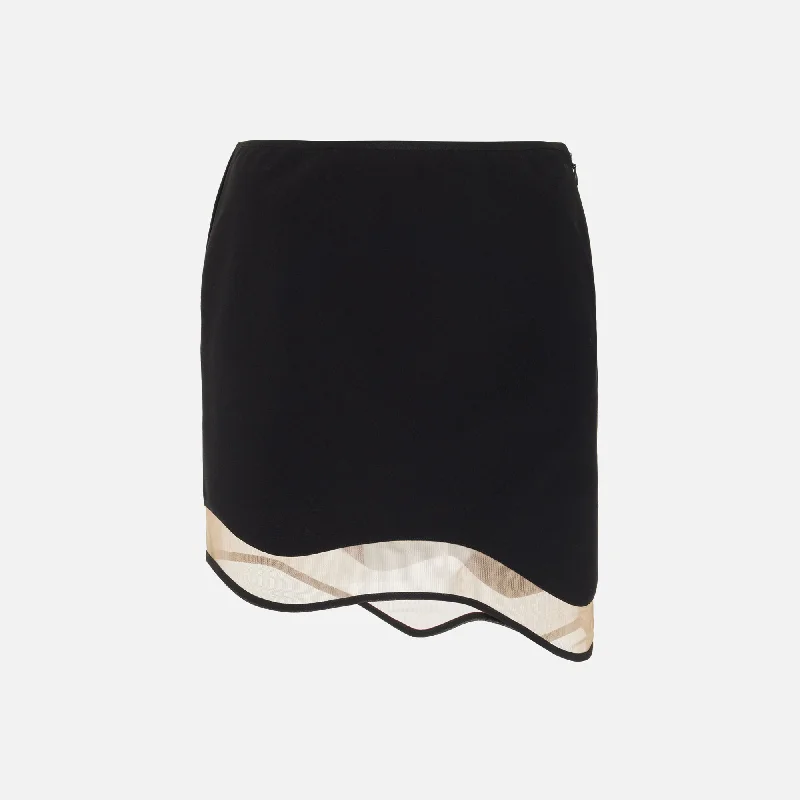 Nensi Dojaka Heartbeat Mini Skirt - Black corduroy skirt textured