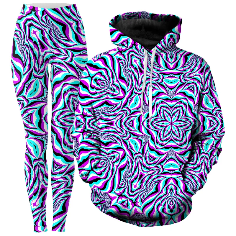 Aquarius Hoodie and Leggings Combo Fashionable Solid Color Tights