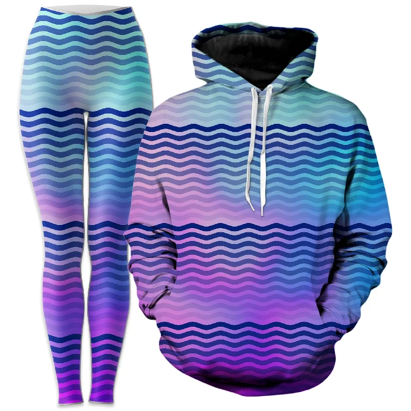 Beach Waves Hoodie and Leggings Combo Stylish Winter-Ready Leggings