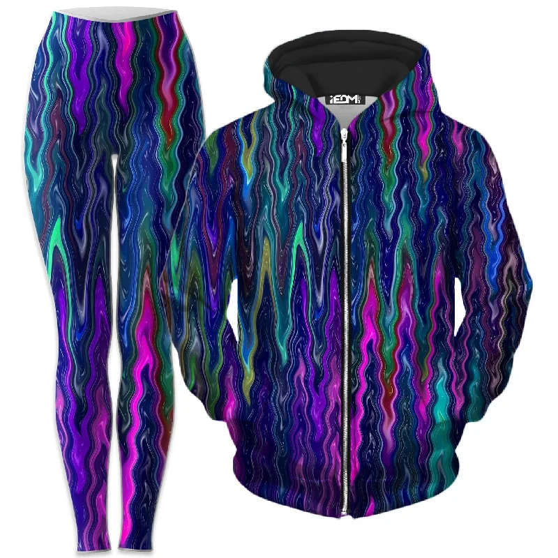 Cosmic Vibrations Zip-Up Hoodie and Leggings Combo Stylish Ultra Stretch Leggings